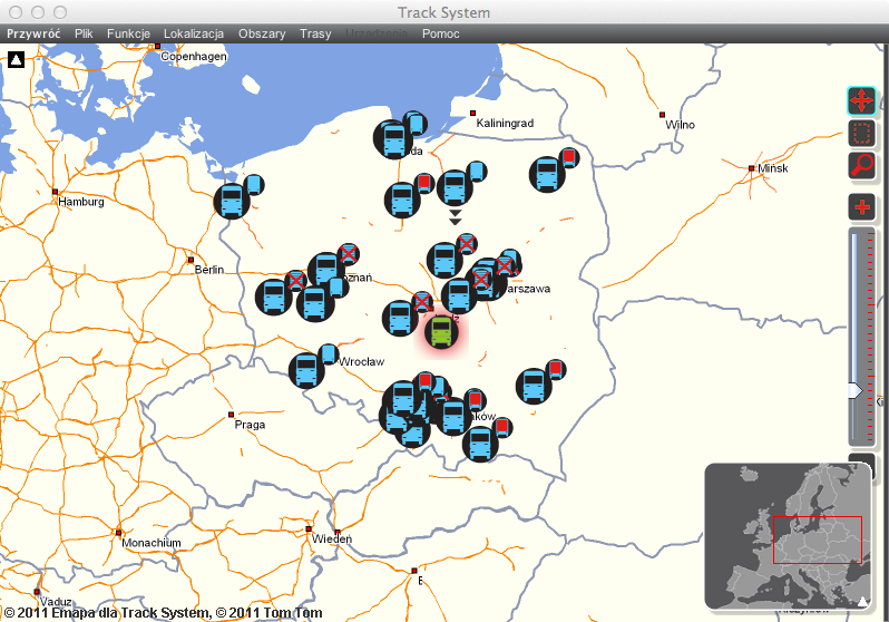 TrackSystem telemetry map